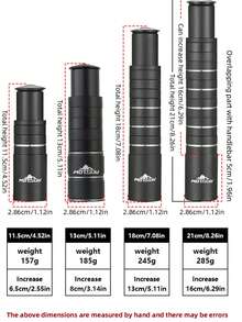 1pc Mountain Bike Aluminum Alloy Riser Stem, Headset Extender, Universal Bicycle Accessory - Black - View 6