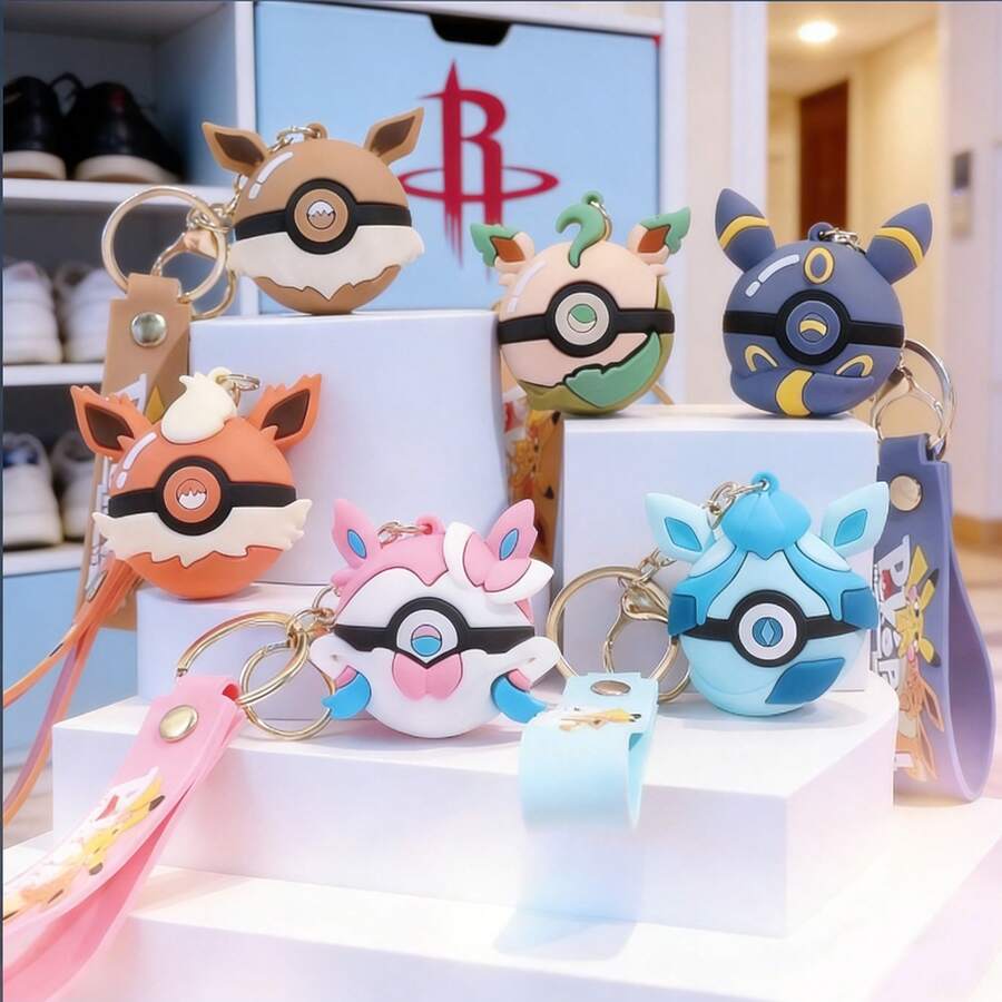 Móc khóa hình Eevee và Pokeball hoạt hình Anime, móc khóa dễ thương, trang trí túi xách, phụ kiện ba lô, trang sức đeo hàng ngày, đồ trang trí DIY, đồ dùng học tập, đồ sưu tầm, đồ chơi cho bé trai và bé gái, phù hợp cho fan anime, thanh thiếu niên, quà sinh nhật, quà tặng lễ Phục sinh, quà tặng ngày lễ, phụ kiện thời trang Y2K Goth. - Nhiều màu - Xem 1