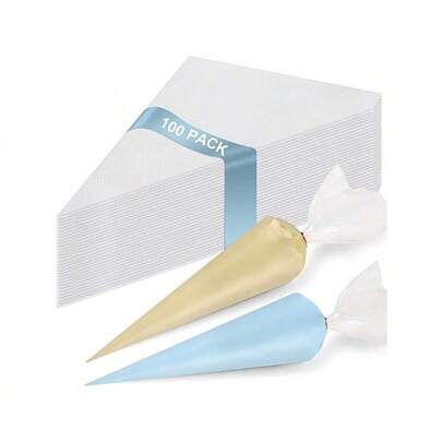 200 Pieces - Thickened Disposable Piping Bag Baking Tool Set, Piping Nozzle Set, Dissolved Beans, Milking Oil Bag, Cake Squeezer