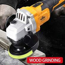 LYUWO Electric Tool, 100mm Angle Grinder, High-Power Rechargeable Lithium Battery Electric Grinding And Cutting Machine, Super Durable, Suitable For Metal, Wood, Stone, Safety Protection, Rust Removal, Polishing Integrated, Lightweight And Easy To Operate, Comes With Angle Grinding Disc. - Warm Yellow - View 3