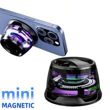 Altavoz Bluetooth magnético para exteriores, regalo para el hogar, altavoz estéreo portátil inalámbrico mini para viajes con luces RGB y soporte para teléfono, compatible con iOS - Multicolor - Ver 1