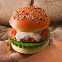 1pc 2026 Bestselling Soft & Slow Rebound Hamburger Squeeze Toy, Stress Relief Fidget Toy, Unique Gift For Children, Students, Office Workers, Perfect For Holidays, Birthdays, Interesting Present - Multicolor - View 2