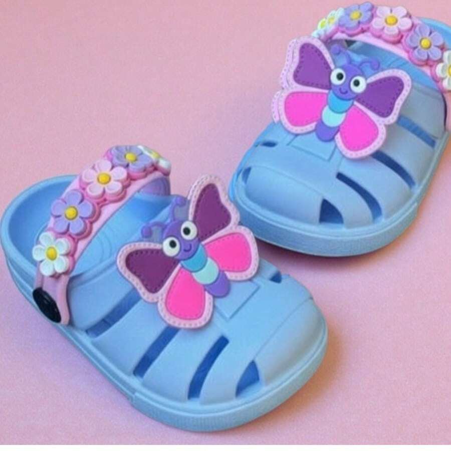 Sandalia infantil menina flor confortavel menina - Azul bebê - Visão 1