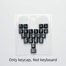 Bokawz Butterfly Heart-Shaped Keycaps, 21-Key Set, Heart-Shaped Replacement Keycaps, Butterfly Pattern, Backlit Butterfly Design, Side-Engraved Backlit Characters - Only Keycap, Not Keyboard - View 13