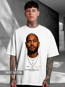 Jr. Football T-Shirt, Number 10, Player Star, Streetwear, 100% Cotton - White - View 2