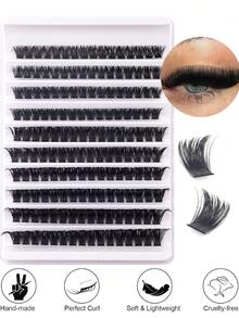 160 Clusters Individual Cluster Lashes DIY Lash Extension Crossed Wispy Soft Daily Cluster Lashes Thin Band Natural False Eyelasheslash Clusters,Eyelash Clusters,Individual Eyelashes,Lashes,Fake Lashes - D - View 4