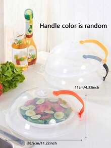1pc Microwave Splatter Guard With Steam Vents - Keeps Oven Clean, Food- Plastic Cover For BBQ & Outdoor Cooking - Multicolor - View 8