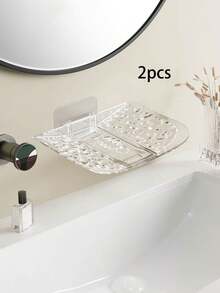 1pc Wall Mounted Soap Dish, Dual Layer Bathroom Soap Holder Tray, Rust-Proof Soap Saver Rack For Home - Multicolor - View 12