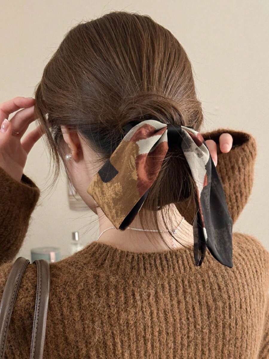 秋冬新款水染发圈，小众高端设计感，时尚百搭，可扎马尾辫 - 彩色 - 查看 1