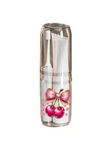 1pc Cherry And Bowknot Print Transparent Portable Toothbrush Case,Transparent Soap Dish, Keep Your Toothbrush Clean And On The Go!Travel Toothbrush Holder, Portable Toothbrush Cup Cover, Suitable For Travel, Camping, Business Travel, And School, Travel Essentials, Bathroom Accessories, Household Items, And Storage Supplies,Very Convenient And Practical - A - View 14
