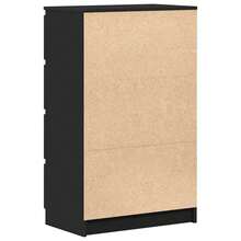 vidaXL Credenza Nera 60x35x98,5 cm Holzwerkstoff Modernes Design mit 4 Schubladen Robuste Aufbewahrungslösung für Küche Wohnzimmer Büro Flur - nero - Visualizzare 10