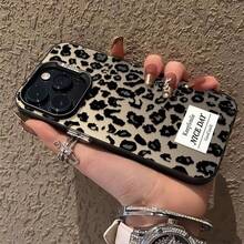 Coque de téléphone imprimé léopard noir compatible avec iPhone 14 15 16 Pro Max XS XR 11 11 Pro Max 12 Pro Max - Noir - Voir 4