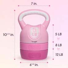 Yes4All - Juego de pesas rusas y pesas rusas ajustables con revestimiento de neopreno pesas de mano para gimna en casa y pesas para entrenamiento - Rosa - Ver 5