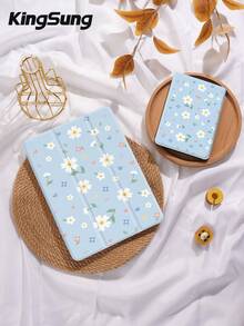 Kingsung Floral Pattern Tablet Protective Case, Compatible With 9.7/10.2/10.5/10.9/12.9/Pro 11, 10th Gen, Galaxy Tab S6 Lite 10.4", Kindle Paperwhite 12th Gen 2024, Kindle (11th Gen) 2022, Kobo Clara Colour, Soft Shock-Proof, Smart Stand/Auto Wake/Sleep - Multicolor - View 9