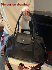 大容量PU軟皮旅行包，多口袋行李包，多功能手提包健身包，多功能瑜伽包，輕量訓練包。適合學生、醫生、護士、教師、上班族、商務人士，適用於健身房、醫院、郵輪旅行、學校、機場、外出、戶外運動、徒步、訓練、工作、旅行、度假、週末短途旅行，適合作為節日禮物與生日禮物 - 彩色 - 查看 3