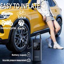 Bomba de aire portátil - Accesorios para automóvil, inflador de neumáticos/bomba de aire inteligente, con luz LED, diseño duradero, equipada con bomba de aire mini de inflado rápido DC12V/7.4V/11.1V 2000mah, adecuada para automóviles, motocicletas, bicicletas y pelotas - Negro - Ver 3