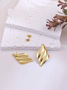 6 Pairs Stainless Steel Jewelry Set For Women Fashion Women Earrings Women Jewelry Minimalist Geometric Fashionable, Luxurious, Simple, Elegant, And Personalized Chunky Gold Stud Earrings For Teen Girls Summer Beach Vacation Bikini Accessories Attractive Clothes, Wedding Dresses Accessories - Versatile JewelryPerfect For Wearing While Swimming, Bathing, Exercising ,Great For Valentines Day, Birthday, Mother Day, And Vacation Surprises. - Gold - View 6