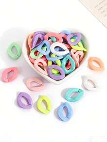 100/1000 piezas Cadena de acrílico de colores mixtos Anillo abierto de plástico Llavero Accesorios de joyería DIY Cadena abierta arcoíris - Multicolor - Ver 7