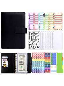A6 Binder Budget Planner German: Money Organiser Budget Planner With 12 Binder Pockets, 12 Budget Sheets German, Label Stickers Savings Book For Travel, Diary And Gift - A6 - View 4