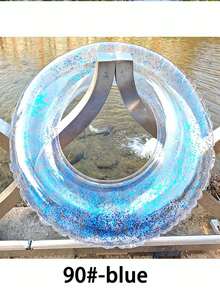 1pc Transparent Sequin Inflatable Swimming Ring, Thick PVC Crystal Swimming Ring Armpit Float, Adult Transparent Cute Underarm Thick Circle Large Buoyancy Swim Ring,Lightweight And Portable - Clear - View 16