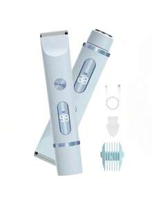 Afeitadora eléctrica para mujeres, pantalla LED de encendido, afeitadora eléctrica 2 en 1, apta para piernas, axilas, rostro y áreas íntimas de la mujer, afeitadora recargable/recortadora de vello corporal, uso en seco y húmedo, capacidad de batería de 400mAh - Multicolor - Ver 10