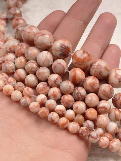 4/6/8mm Natural Red Grid Stone Beads, DIY Jewelry Accessories, Jewelry Making Materials, Valentine's Day Gift