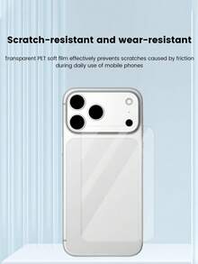 Compatible con iPhone 17pro/17pro Series Película suave de borde curvo, película trasera de alta definición, 2 piezas - Antihuellas, alta definición, alta resolución de pantáctil, antihuellas, antipolvo, protección contra arañazos + 2 piezas de película de lente de alta definición, protección contra arañazos, antihuellas, accesorios esenciales de protección de pantalla, aplicable a protector de pantalla diario, oficina, hogar, protector de pantalla de teléfono a prueba de agua, a prueba de golpes, resistente a caídas, resistente a arañazos - transparente - Ver 5