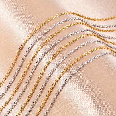 2m Classic Stainless Steel Cross Chain, Suitable For DIY Necklace And Bracelet Making