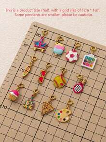 1 szt. Modny, uroczy wisiorek z królikiem, kotem, ptakiem, motylem, kwiatem, krewetką, ze stali nierdzewnej platerowanej 18-karatowym złotem, odpowiedni do biżuterii DIY, naszyjnika, bransoletki, kolczyka, breloka, akcesoriów do torebek, biżuterii damskiej, akcesoriów do portfela, małej zawieszki, akcesoriów DIY ze stali nierdzewnej - Wielokolorowe - Zobacz 7