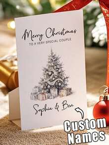 1 Thiệp chúc Giáng sinh tùy chỉnh, 12.7*17.8cm, Thiệp thiết kế cây thông Noel và tất Giáng sinh cá nhân hóa, Món quà lý tưởng cho các cặp đôi và bạn bè, Món quà Giáng sinh tuyệt vời nhất, Món quà hoàn hảo cho bạn trai/bạn gái/người yêu, Quà tặng cặp đôi cá nhân hóa - 25,4 * 17,8cm - Xem 11