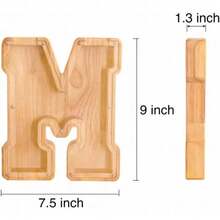 English Alphabet Letter Piggy Bank,Large-Capacity Transparent Wooden Alphabet Piggy Bank,Personalized Coin Savings Box, Name DIY Creative Purchase Combination. - Letter R - View 5