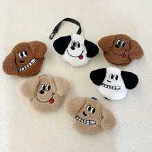 可爱毛绒小狗便便袋收纳器，宠物粪便袋分发器，带牵引绳的便便袋携带器，方便又干净整洁 - 彩色 - 查看 4