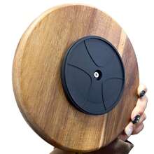 8-Inch Round Multifunctional Wooden Tray, Rotating Wooden Spice Rack, Suitable For Holidays, New Year, Spring Festival - Khaki - View 6