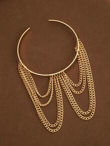1pc Bohemian Vintage Tassel Decor Arm Cuff, Versatile Accessory - Gold - View 3