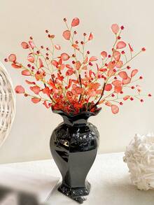 1pc Clear Multi-Color Resin Leaf Artificial Flower, Fashionable Fishtail Shaped Artificial Plant Branch, Elegant Artificial Floral Stem, Holiday Gift Bouquet, Suitable For Vase Filler, Wedding Table, Home Party Decoration - Multicolor - View 3