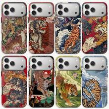Vintage Tigers Phone, Cute Tiger Collage, Japanese Traditional Art Print Big  S21/S22/23/S24 Fe S24 Plus/S25UltraGalaxy S21/S22/23/S24 Fe S24 Plus/S25Ultra - #2 - 查看 4