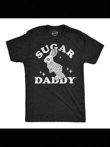 Mens Funny T Shirts Sugar Daddy Bunny Sarcastic Easter Graphic Novelty Tee For - Black - View 1