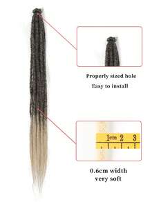 Tóc nối dreadlock tổng hợp 24 inch, 10 sợi, kiểu hippie, một đầu nối, màu đen nâu, rộng 0.6 cm, kiểu reggae, tóc móc cho nữ, thích hợp cho Giáng sinh, Năm mới, lễ hội Carnival, lễ hội âm nhạc. - Nhiều màu - Xem 5
