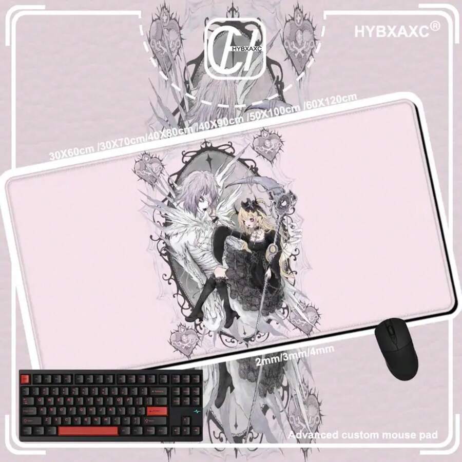 New Light Yagami Desk Mat Anime Mousepad Computer Gamers Lock Edge Mouse Pad Gaming E-Sports Keyboard Pads - đen5 - Xem 1
