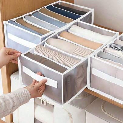 1件装内衣收纳盒，袜子内衣收纳盒，抽屉式收纳整理袋，可收纳连衣裙、裤子、鞋子、牛仔裤、靴子、裙子等，适用于卧室、收纳、家居收纳、女士白色T恤、女士黑色裤子、女士冬季服装、连衣裙、女士冬季服装、优雅女士连衣裙、女士白色衬衫、长袖、女士白色连体裤、女士春季连衣裙、女士春季套装、春季、春季服装、简约风格、夏季上衣