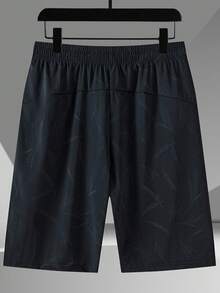 AHTELB Men's Spring/Summer Ice Silk Shorts, Comfortable And Cool, Suitable For Outdoor Sports Or Indoor Workout, Gym Fitness Shorts, Ideal Gift For Friends, Husband, Boyfriend - Black - View 3