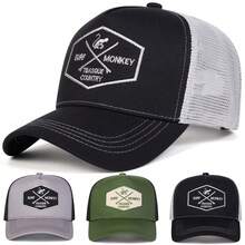 1pc Men's SURF MONKEY TBASQUE COUNTRY Monkey Letter Embroidery Trucker Hat, Casual Baseball Cap, Street Fashion, Suitable For Spring, Autumn, Travel, Beach Vacation - Multicolor - View 8