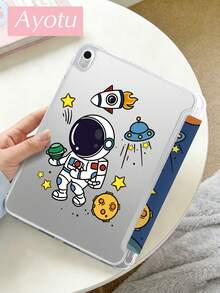 Ayotu 卡通宇航员iPad保护套，Y型支架翻盖保护套，兼容iPad A16、iPad Pro 13/12.9/11、iPad Air 11/13、iPad Mini、iPad Air 11英寸保护套、Kindle（第11代，2024年发布）、三星Galaxy Tab A9，个性化礼物，情人节礼物 - 彩色 - 查看 2