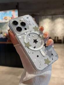 1件装时尚格子、星星、字母、蝴蝶结磁吸手机壳，兼容苹果XS/XS Max/XR/11/12/13/14/14 Plus/15/15 Plus/16/16 Plus/7/8 Plus/17/17 Pro及其他型号 - 彩色 - 查看 1