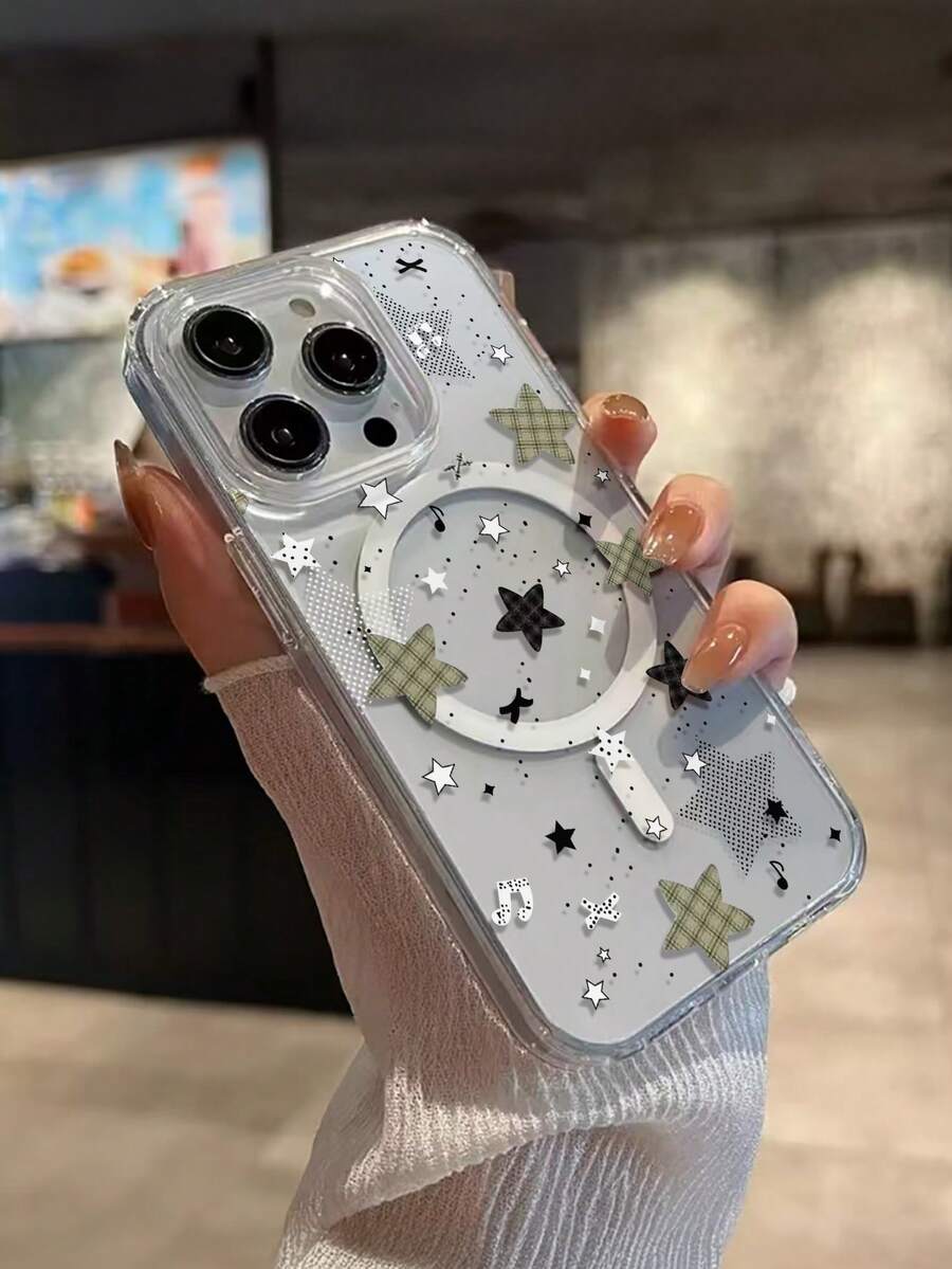 1件装时尚格子、星星、字母、蝴蝶结磁吸手机壳，兼容苹果XS/XS Max/XR/11/12/13/14/14 Plus/15/15 Plus/16/16 Plus/7/8 Plus/17/17 Pro及其他型号 - 彩色 - 查看 1