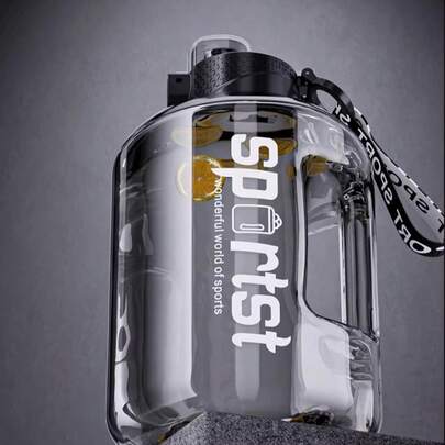 1个超大容量水瓶，超大容量水壶，运动水瓶，水壶，男女健身适用，学生便携塑料水杯，宽口水瓶，适合健身、露营、旅行