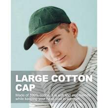XL XXL Oversize Baseball Cap, 1OO% Cotton Adjustable Dad Hat For Big Heads 23.5\-25.5\, Soft Crown Large Size Cap - 普通邊(2.75")-inkGre1en - 查看 5