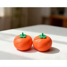 3D Printed Persimmon Fidget Toy, Finger Stress Relief Toy With Rotatable Spiral, Flexible Movable Desktop Ornament, Creative Finger Squeeze Toy, Portable Keychain & Bag Charm, Holiday Birthday Gift - Multicolor - View 3