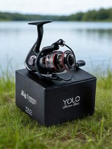 GOTURE 1pc 2000/3000/4000/5000 Series Red Spinning Reel With Aluminum Alloy Spool Right Left Interchangeable Handle Ultra Smooth For Saltwater Freshwater - Black - View 6