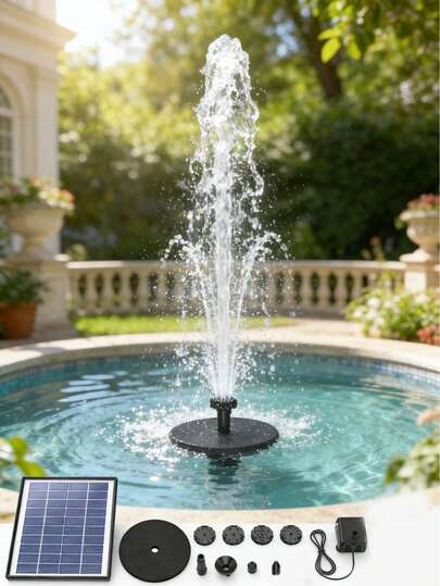 6.5W Solar Floating Water Pump ,Upgraded,With 6 Fountain Styles For Garden, Bird Bath, Pond And Fish Container,Garden Decorations